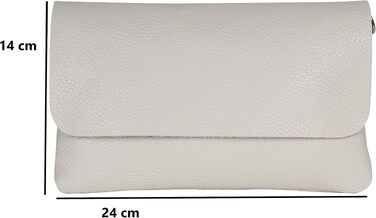 Жіноча сумка-кросбоді AmbraModa GLX11, шкіряний клатч та сумка для телефону/планшета до 7 дюймів зі знімним ременем, сріблястий