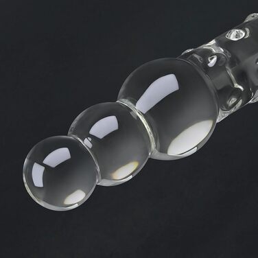 Скляний дилда SXOVO 29.5 см з частинками, анальні кульки, для масажу G-точки та простати, секс-іграшка для жінок та чоловіків