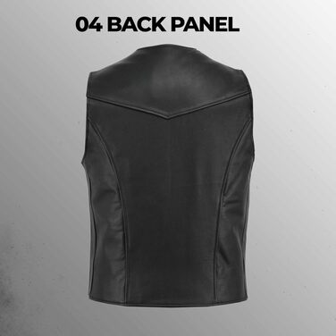 Чоловічий класичний жилет для байкерів та мотоциклістів Leatherick з натуральної яловичої шкіри, чорний, розмір XL