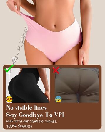 Тонгі жіночі, висока талія, безшовні, 6 шт. у наборі, хвилястий край, сексуальні труси, F - багато кольорів, розмір L