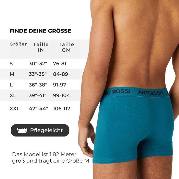 Боксери чоловічі Antonio Rossi 12 шт. в упаковці - чоловічі боксери-хіпстери, еластичний пояс, чорний, сірий, білий (4XL, чорний, синій, сірий, зелений)