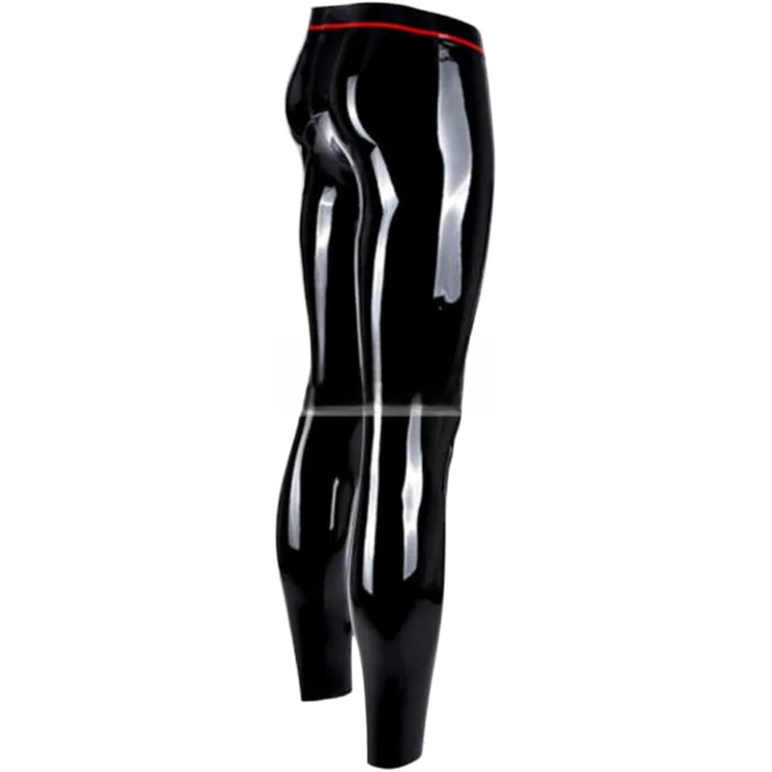 Чоловічі латексні лосини з кільцем на передній частині (чорний та червоний)