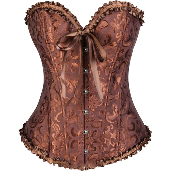Корсет жіночий готичний, корсет топ з атласу з квітами, повномірний, чорний, XXL, для бурлеск-образу