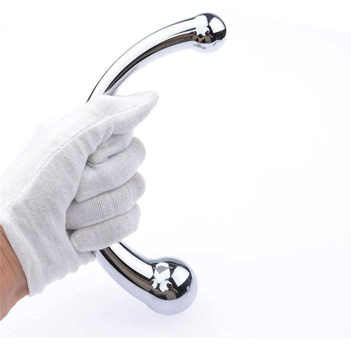 Масажний стрижень Doppekopf Dido з подвійним кінчиком (срібло) для чоловіків та жінок