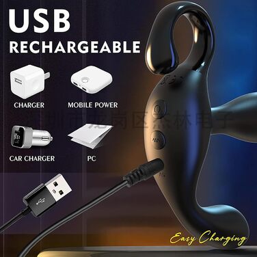 Вібратор для чоловіків PINTLE з дистанційним керуванням, масажер простати, анальний плагін з 10 режимами вібрації та функцією удару