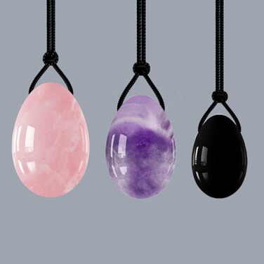 Набір Ясень, Аметист, Жадеїтові Яйця Кегель для Вагінального Масажу та Тренувань, Набір з 4 шт.