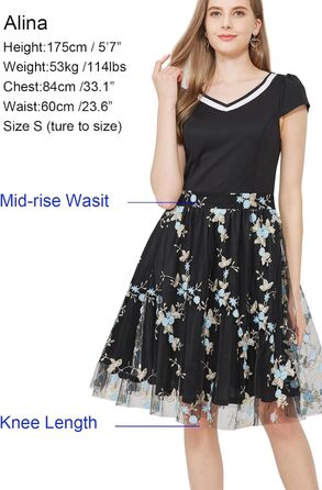 Сукня Rockabilly AXOE: святкова, з тюлю, A-силует, для вечірок та гостей на весіллі, F09 L