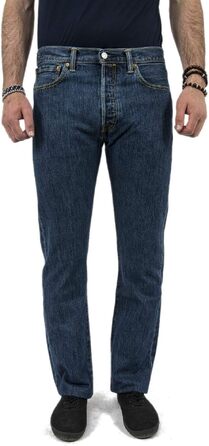 Чоловічі джинси Levi's 501 Original Straight Fit на кнопках, колір Stonewash (31W / 30L)