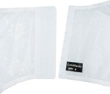 Вінтажний пояс Luxallacki з 6 ремінцями, металевою застібкою, гладким атласом та квітковою мереживом, елегантний британський пояс для панчіх (Білий, 46)