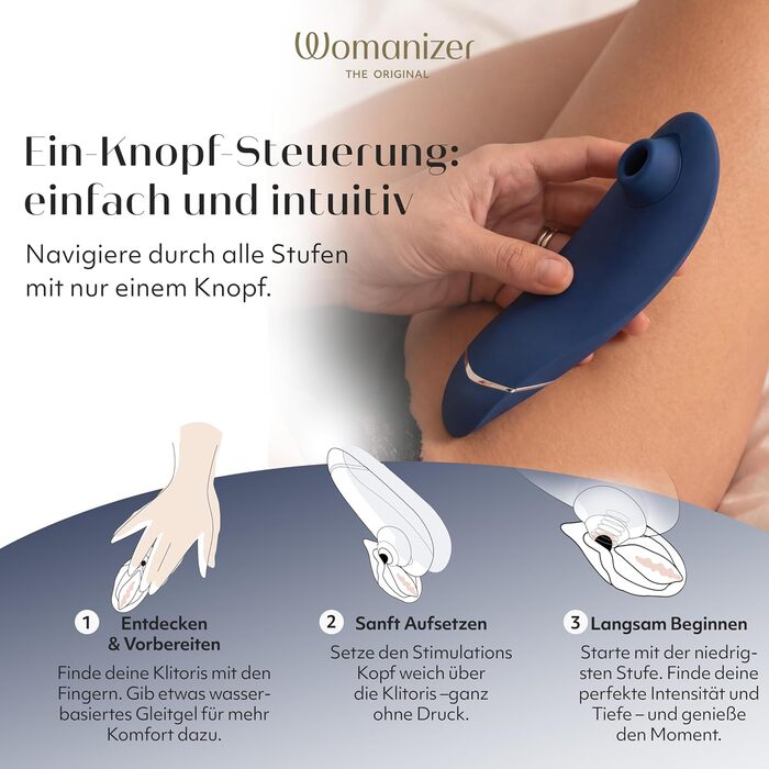 Womanizer Premium: вібратор для клітора з ефектом тиску | Інтимна іграшка для жінок | Чорний