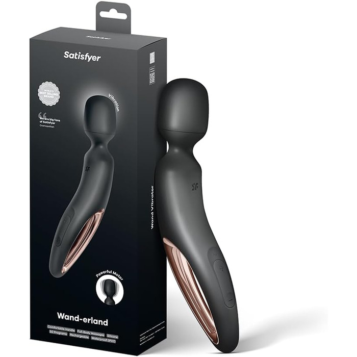 Масажер Satisfyer Wand-erland | Вібратор для жінок | 50 режимів, водонепроникний, преміум-силікон, чорний