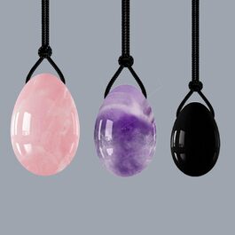 Набір каменів для вагінального масажу: рожевий кварц, нефрит, аметист (3 шт.)