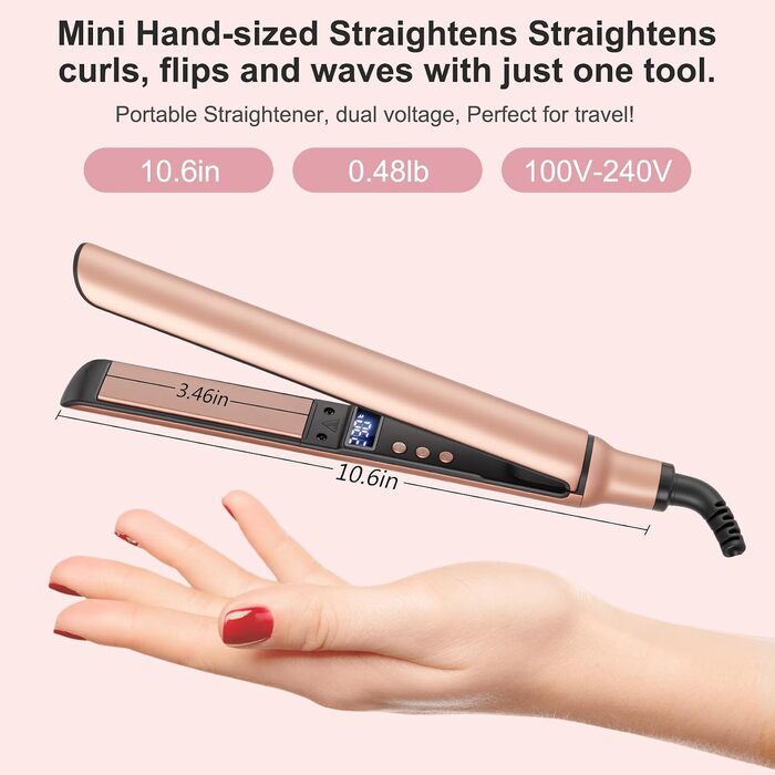 Випрямляч для волосся Ceramic Straight 2 в 1: керамічний випрямляч та плойка для гладкого і блискучого волосся, універсальна напруга, чорний