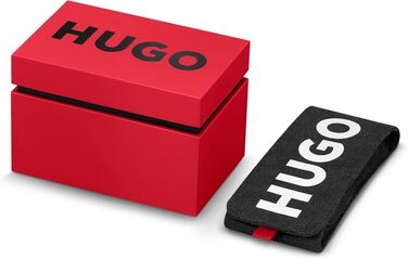 Чоловічий аналоговий кварцовий годинник HUGO First Collection, чорний сталевий ремінець