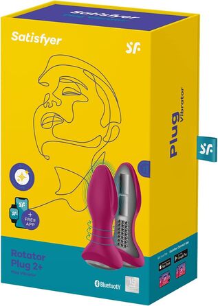Satisfyer Rotator Plug 1 Connect: вібруючий анальний плагін з Bluetooth | Ротаційні перлини, водонепроникний (IPX7) | Для чоловіків та жінок