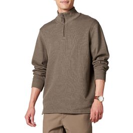 Чоловічий світшот Amazon Essentials з чверть-застібкою (zip-neck) з французького трикотажу, стандартна посадка, коричневий