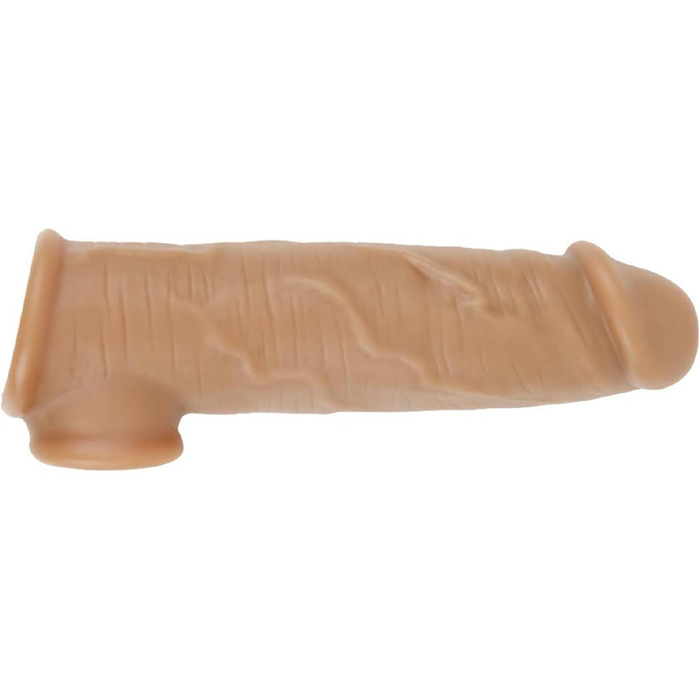 Реалістична пеніс-манжета з силікону для збільшення та покращення ерекції, XXL