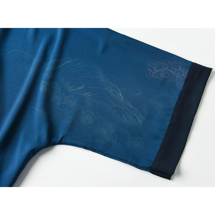 Халат жіночий Ledamon, довгий, квітковий, темно-синій (однорозмірний)