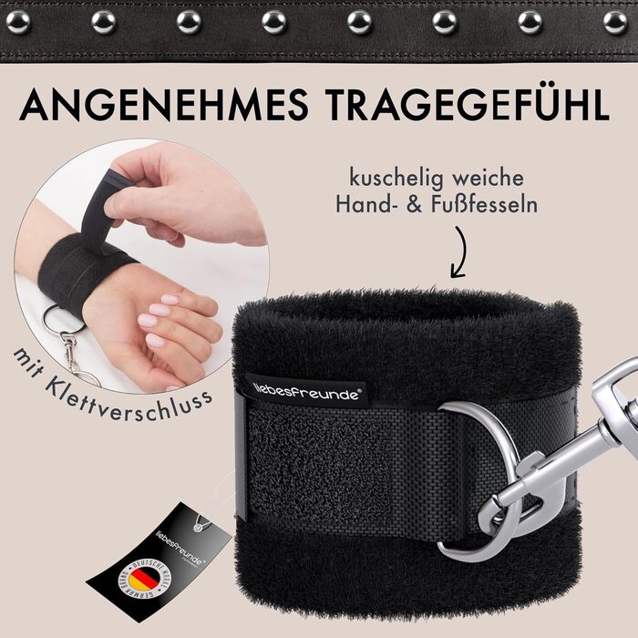 Набір для бондейжу Liebesfreunde® з кріпленнями для ліжка, наручниками та маскою для очей - BDSM для пар | Стабільний набір для сексуальних ігор