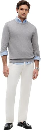 Чоловічий бавовняний джемпер Tommy Hilfiger Essential Cotton Crew Neck сірого кольору (Medium Grey Heather), розмір 3XL