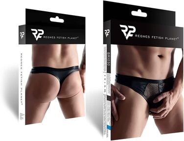 Сексуальна спідня білизна Regnes Fetish Planet BRI030 з шкіри та латексу, чорна, XL