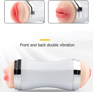 Масажер для чоловіків 2-в-1 з вібрацією, автоматичний та ручний, 12 режимів, чорний