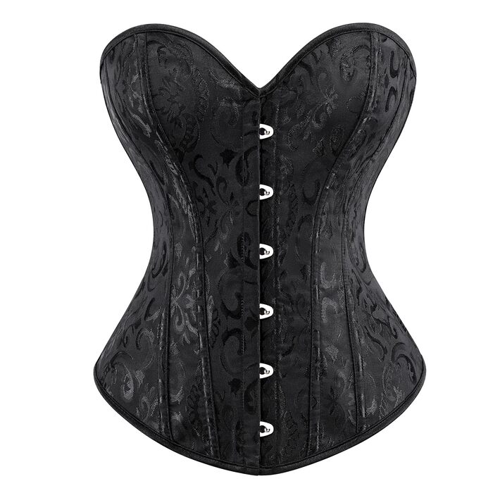 Корсетний топ WERFORU для жінок з повним бюстом, чорний, готичний стиль, вінтаж, для карнавалу та Хелловіну