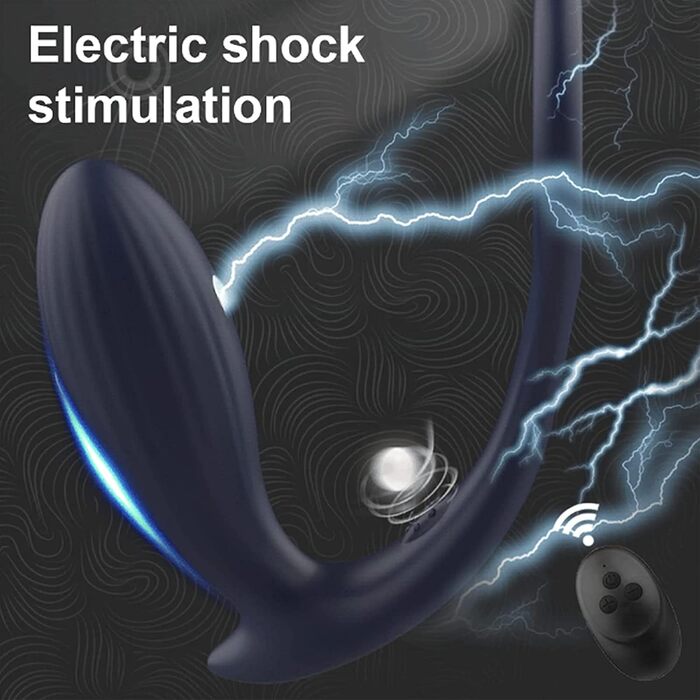 Анальні вібратори PQKuss для пар: стимулятор простати з 3 режимами шоку та 10 вібрацій, електричний анальний плагін та кільце для пеніса, силікон
