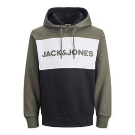 Чоловічий теплий худі з логотипом JACK & JONES Basic Kapuzen Sweatshirt, колір Dusty Olive, зелений