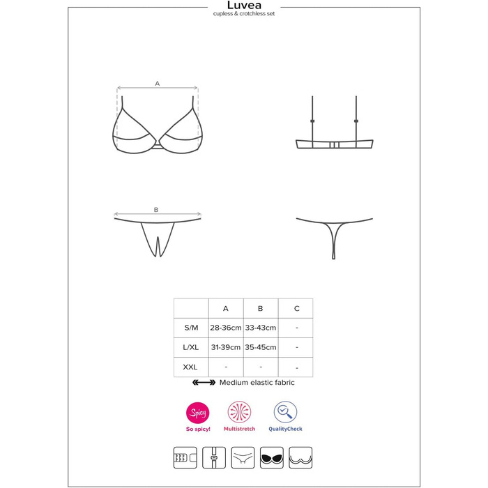 Бюстгальтер Obsessive M819 чорного кольору, L-XL