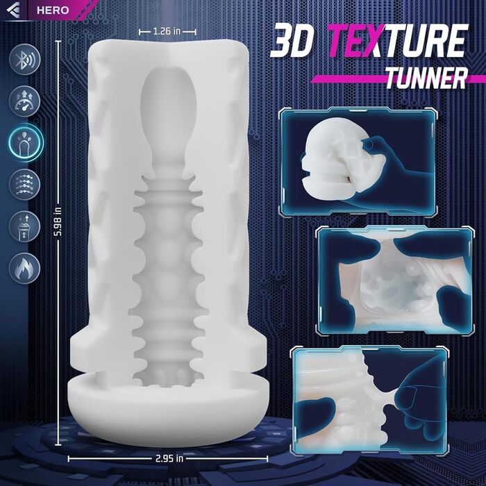 Електричний мастурбатор з AI та Bluetooth для чоловіків - чорний