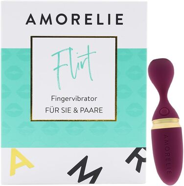 AMORELIE Flirt – Вібратор для пальців | Водонепроникний | З м'якого силікону, Червоний