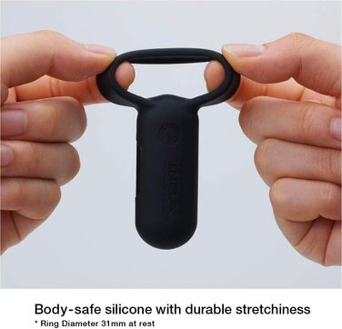 TENGA SVR: Вібруючий кільце для чоловічого статевого члена з підзарядкою, 7 режимів вібрації, чорний колір