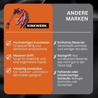 Флогер чорно-червоний (PU) | Штучна шкіра преміум-якість | Міцний хват | Універсальний для BDSM ігор в приміщенні та на вулиці