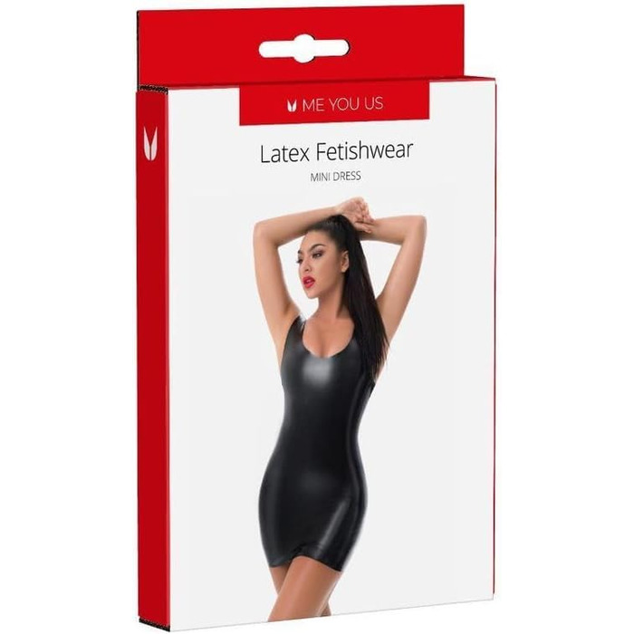 Латексна мінісукня ME YOU US – фетиш-одяг, чорна, розмір 12-14