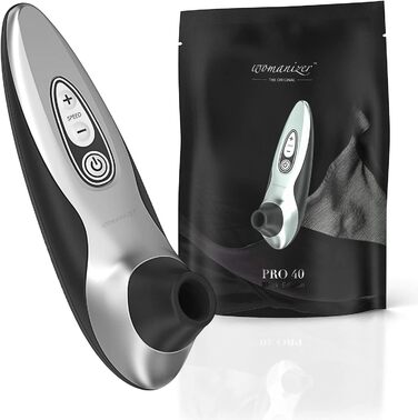 Womanizer Pro 40 - вібратор для клітора, 6 рівнів інтенсивності, вологостійкий, magenta/чорний