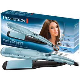 Випрямляч для волосся Remington Wet2Straight S7350 для вологого та сухого волосся, широкі пластини, LCD-дисплей, 140-230°C, бірюзовий