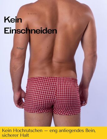 BIMONI Боксери чоловічі з м'якої бавовни, низька посадка, сексуальний дизайн, труси, боксер шорти, чоловіча білизна (червоний, S)