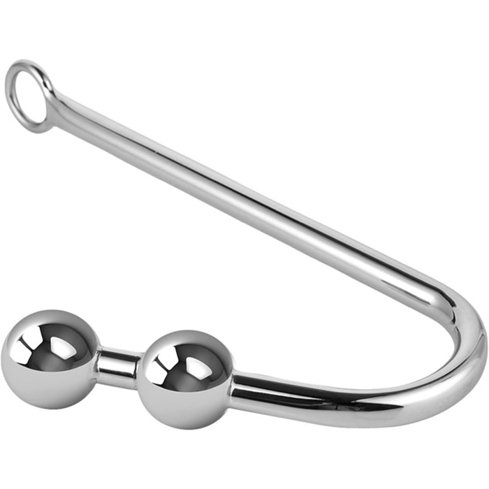 Анальний плуг з нержавіючої сталі з гачком та перлами для вагінального масажу простати, анальний плуг для жінок та чоловіків. Іграшки для дорослих, 3 кульки