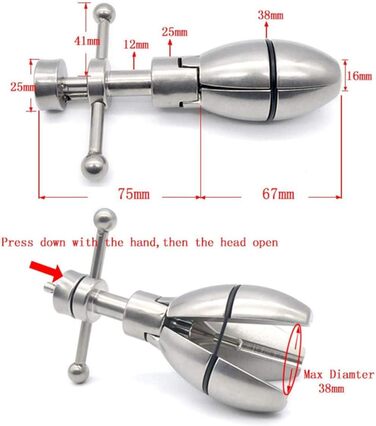 Анальний дилататор з замком Edelstahl Deluxe Asslock XL Buttplug з гачком