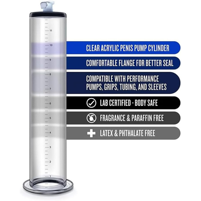 Насадка для помпи для статевих органів NAIXBTY: прозора трубка зі шкалою для збільшення статевого члена, покращення ерекції та лікування імпотенції. Підходить для чоловіків. Розмір: 22,9 × 7,6 см