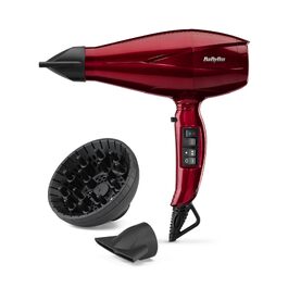 Професійний фен BaByliss Pro Digital 6001DE з дифузором, іонна технологія, 2200 Вт, 3 рівні температури та 4 режими потоку повітря, червоний