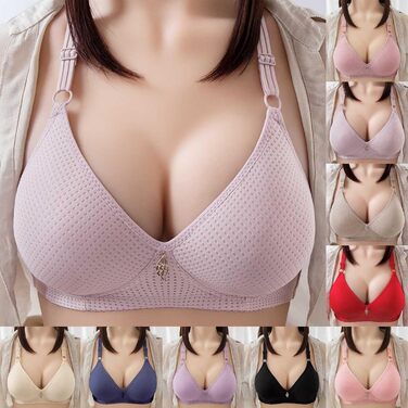 3 шт. Комплект жіночих бюстгальтерів без кісточок Push Up від CSWH: бежевий, рожевий, чорний. Ідеально для йоги, фітнесу та повсякденного носіння. Розмір 90B