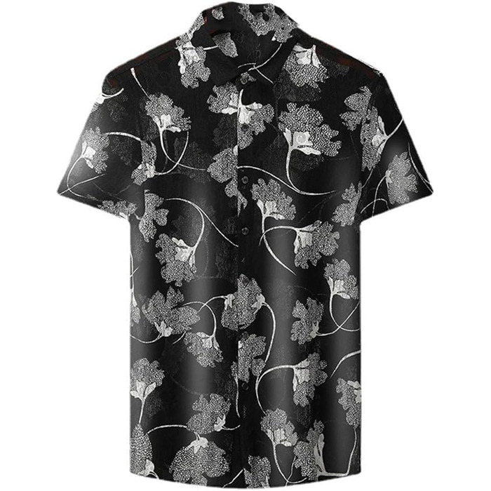 Чоловіча сорочка з квітковим мереживом, прозора по краю, літня, з короткими рукавами, облягаючого крою, для клубу та вечірок, прозора, чорна