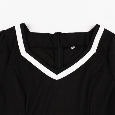 Сукня Rockabilly в стилі 50-х: вінтажна, коротка, з V-подібним вирізом, у горошок, для свят та вечірок (XL, чорно-біла)