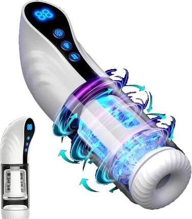 Електрична помпа для стимуляції чоловічого статевого органу з 9 рівнів вакууму, ротаційним та телескопічним функціями, LCD-дисплеєм. Автоматизована помпа для чоловіків. Іграшка для дорослих.