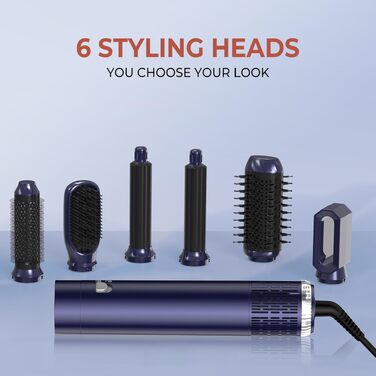 Мультистайлер для волосся 6 в 1 MogaWave Hairstyler Pro Airbrush: фен-щітка, автоматичний курлер та випрямляч для об'єму та укладки (Бірюзовий)