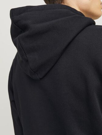 Чоловіча велика худі Jack & Jones Plus Size з логотипом, чорна