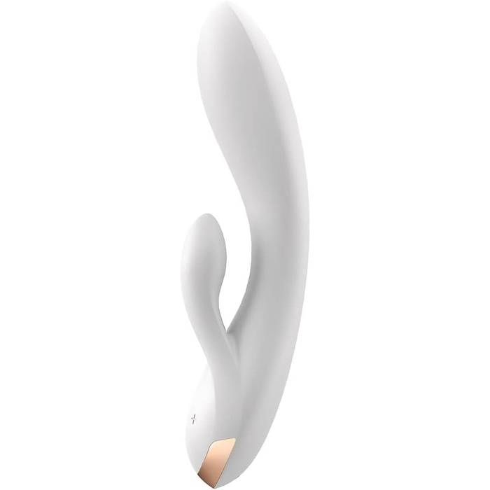 Вібратор Satisfyer Double Flex Connect з Bluetooth-додаток | Інтимні іграшки для жінок | Водонепроникний (IPX7) | Силікон преміум-якість | Заряджається | Один розмір (білий)