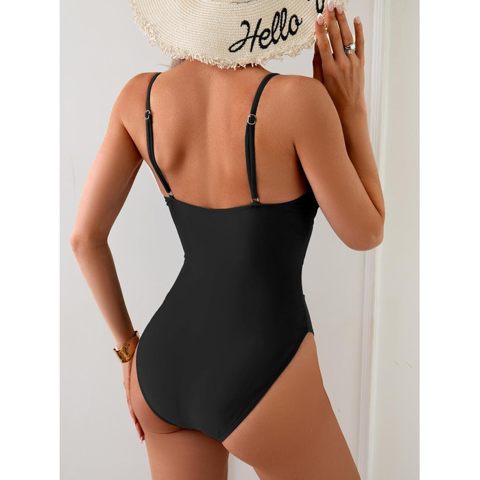 Чорний та золотий металевий купальник монокіні для жінок Eomenie